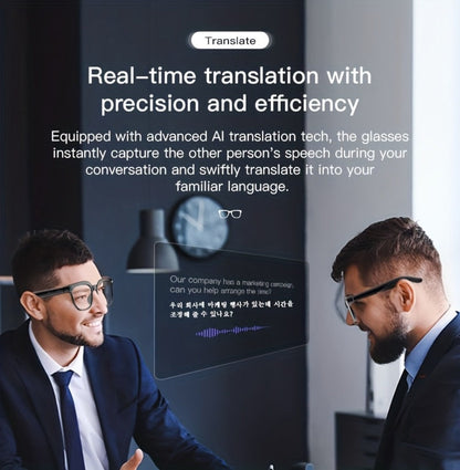 Smart Glasses 8MP Wide-Angle Camera Eyewear with 4K Recording, 4GB Storage and 163-Language Translation