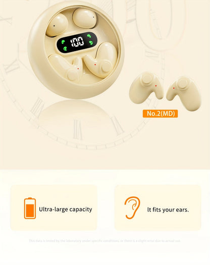 Wireless Earbuds Two-Pair Mini Sleep Set with Digital Display, Type-C Charging and Three Color Options