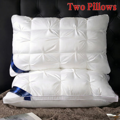 Pillows 2 Pack Queen King Size – Luxury Hotel Quality Deep Sleep Neck Support Pillow High Fluffiness Soft Breathable Fabric All Season Bed