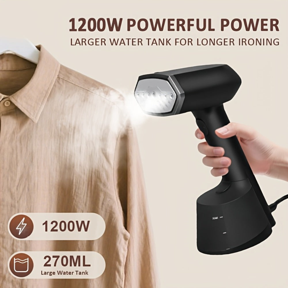 1200W Handheld Garment Steamer with 270ml Tank, 30-Second Heat-Up Marking and Removable Base