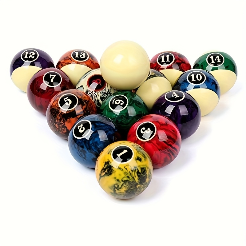 20-Piece Pool Ball and Cue Set with 16 Graphic Billiard Balls, Two Cues and Two Ball Racks