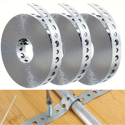 Galvanized Steel Pipe Support Bar with Pre-Drilled Holes – Corrosion-Resistant Hanging Rod for Plumbing HVAC Garage Workshop