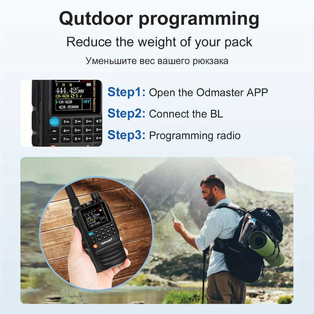 TIDRADIO TD-H3 Ham Radio GMRS Handheld Two Way Radio with USB-C Programming Charging, Long Range 2500mAh Battery