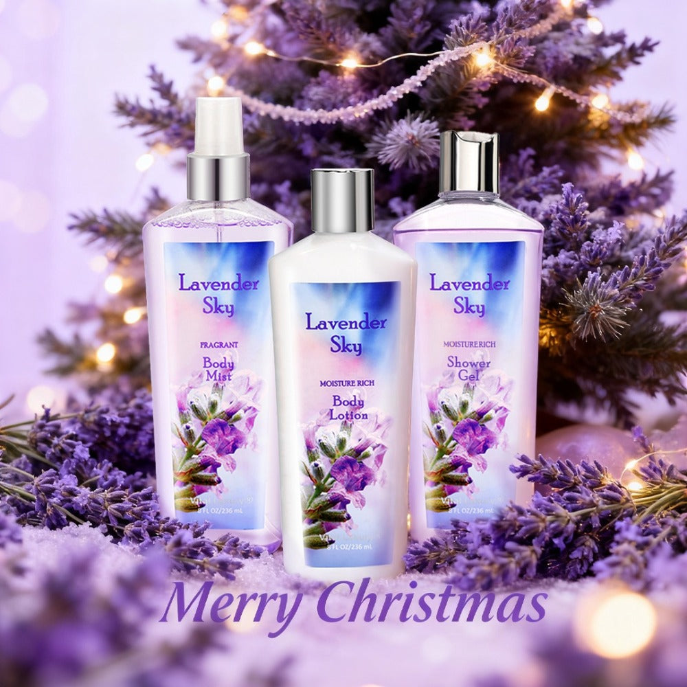 Body Care Gift Set for Women 3pcs, Body Wash, Lotion & Perfume Fragrance Moisturizing Skin Care Kit Sweet