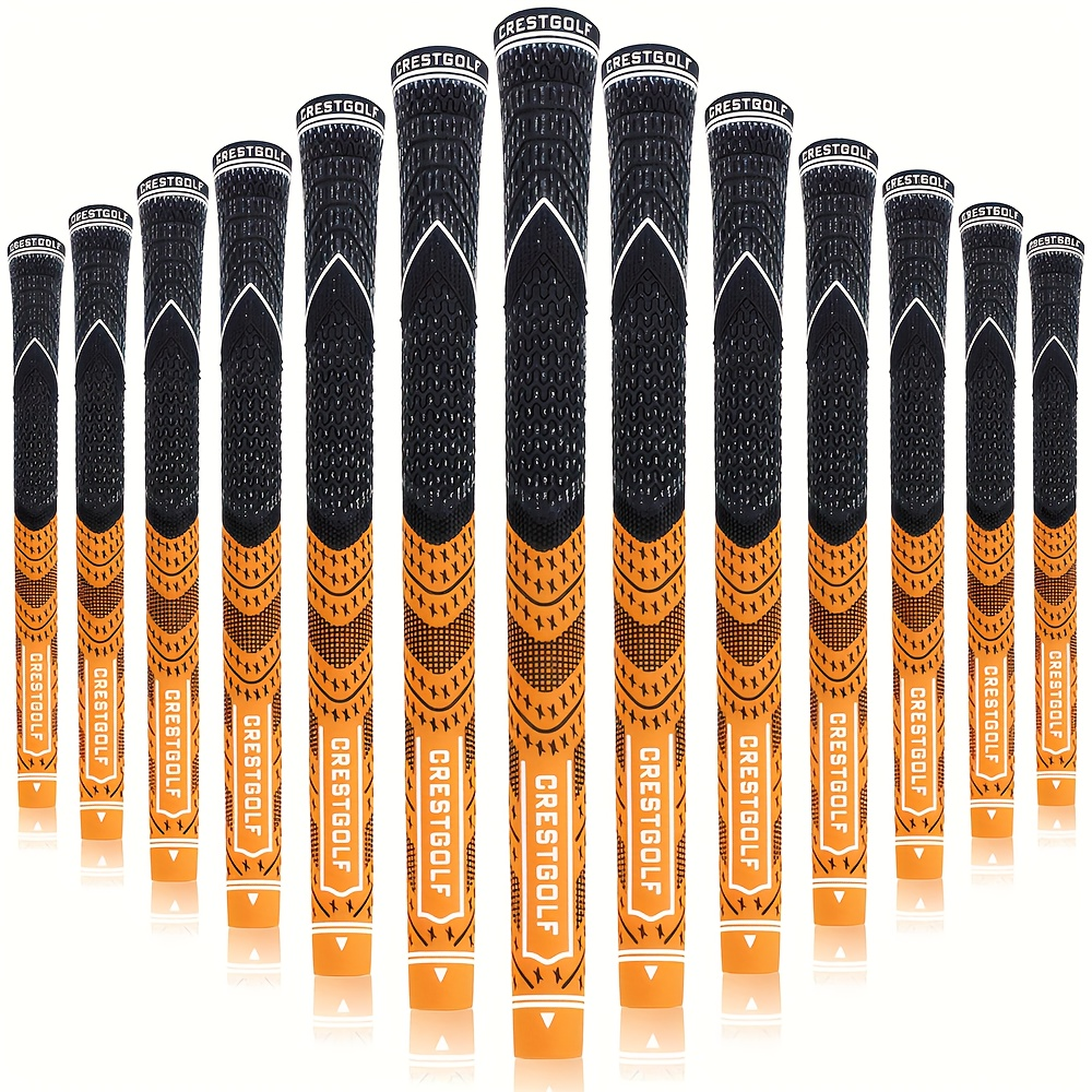 Midsize Golf Grips Set 13 Pack – All Weather Hybrid Rubber Golf Club Grips with Ecological Yarn Thread Technology, Multiple Colors