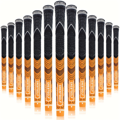 Midsize Golf Grips Set 13 Pack – All Weather Hybrid Rubber Golf Club Grips with Ecological Yarn Thread Technology, Multiple Colors