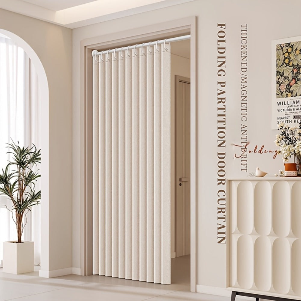 Magnetic Room Divider Curtain Doorway – Rodless Bohemian Striped Door Curtain, 210GSM Thickened Polyester
