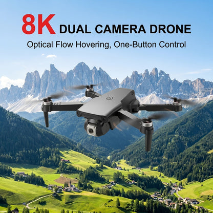 8K Brushless Motor Drone Obstacle Avoidance 2026 Upgraded Foldable Quadcopter 2 Batteries One-Button Return USB Charging Tools