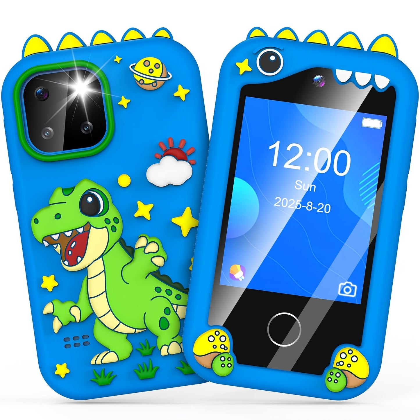 Kids Toy Mobile Phone with Dual Cameras, Touchscreen & MP3 Player, Educational Toy with Games, Alarm Clock & USB Charging