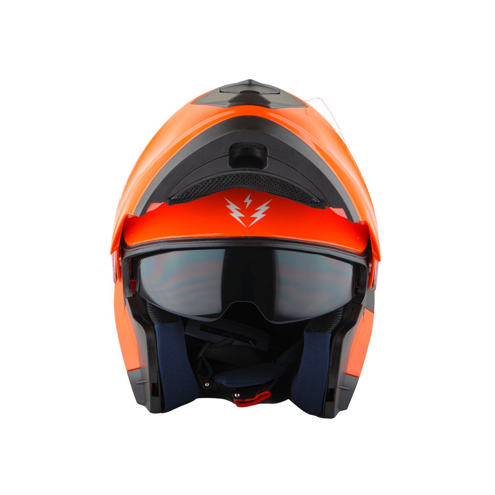 Motorcycle Helmet Modular Flip-Up Design with Dual Visors, Optional Three-Mode LED Tail Light and S-XL Sizes