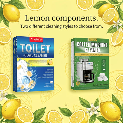 Cleaning Tablets, Lemon Scented Toilet Cleaner Tablets for Stain & Urine Removal, Deodorizing Bowl Cleaner