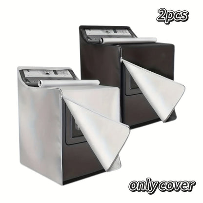 Two-Piece Washer and Dryer Cover Set with Roll-Up Access Panels in Black or Silver Checkout Options