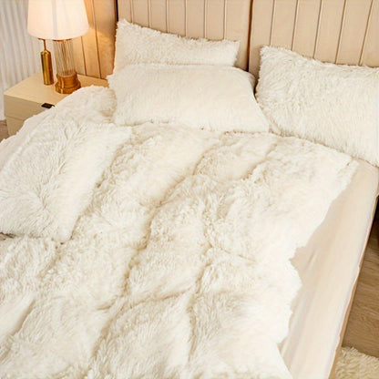 Plush Duvet Cover 100% Polyester Soft Warm Zipper Closure Cozy Bedroom Bedding Twin Full Queen King Solid Tie Dye 14 Colors for Bedroom