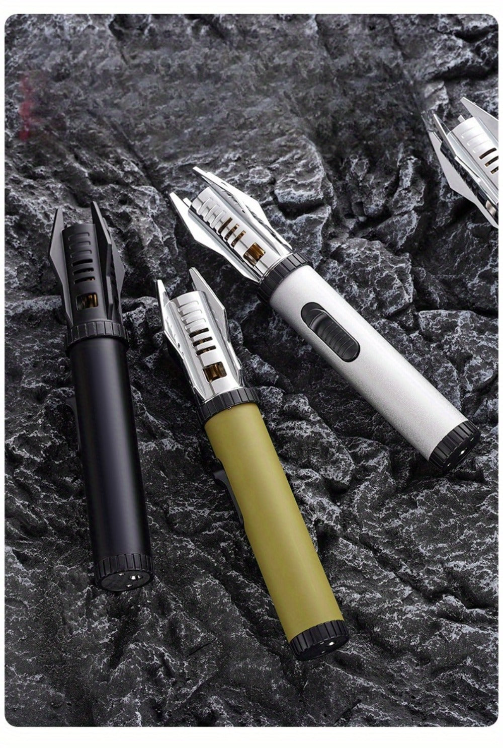 Windproof Turbo Torch Lighter 360 Degree Ignition Metal Jet Flame Lighter with Safety Lock for Grilling, Camping and Outdoor Meals