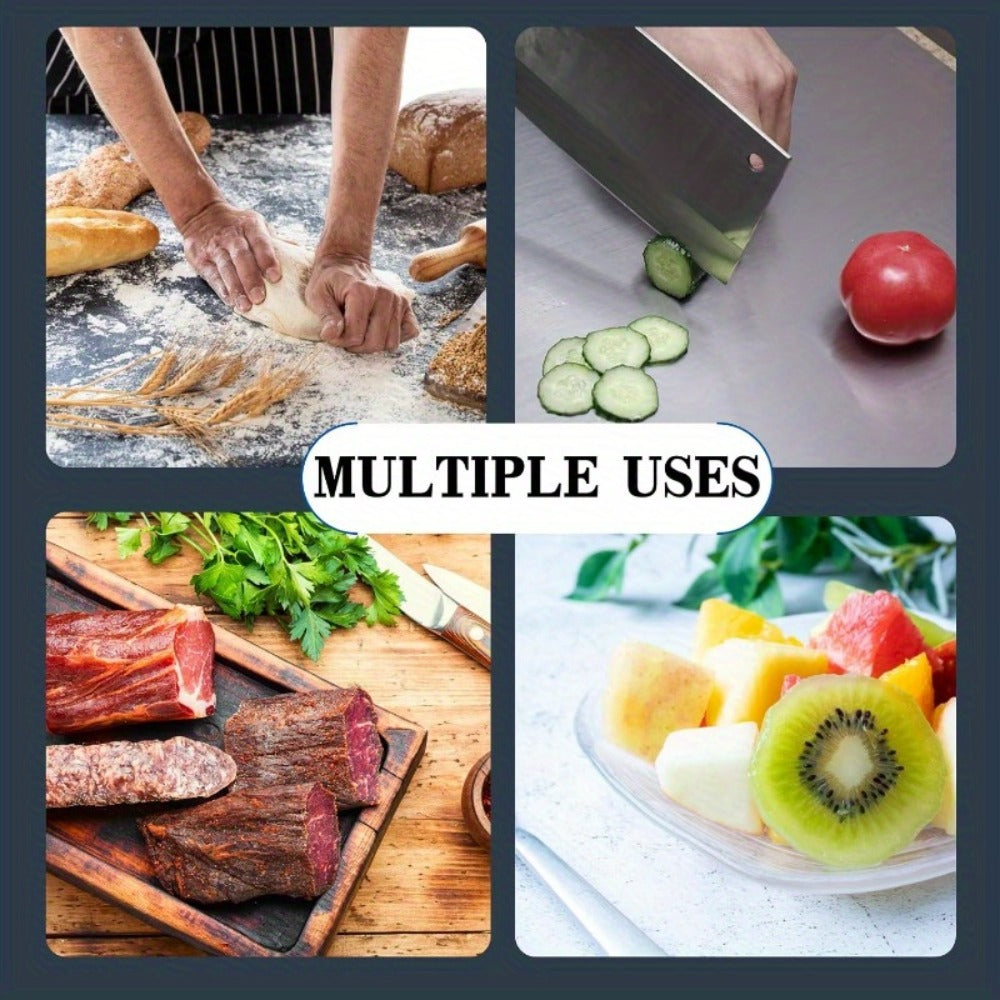 Stainless Steel Cutting Board – Rustproof Rolling Butcher Block Meal Prep Mat, 2 Sizes