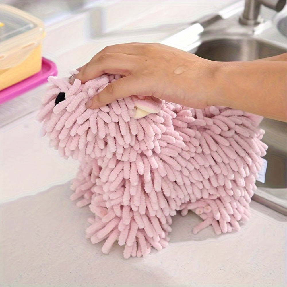 Microfiber Kitchen Towels Super Absorbent Cute Puppy Cartoon Design Dish Towels for Kitchen Bathroom Hand Towel Knit Fabric Quick Dry Blue