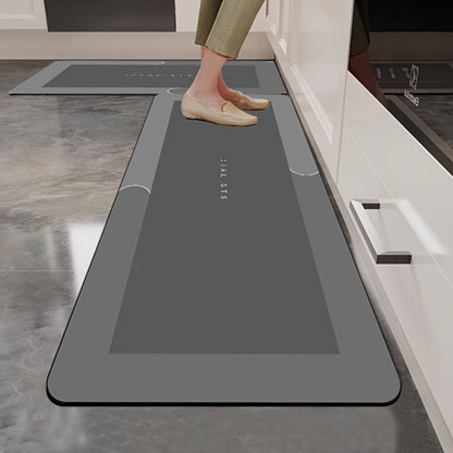 Kitchen Mat Set 2 Piece Anti-Slip Water Absorbent Thickened Diatom Mud Floor Mats for Kitchen Bathroom Entryway
