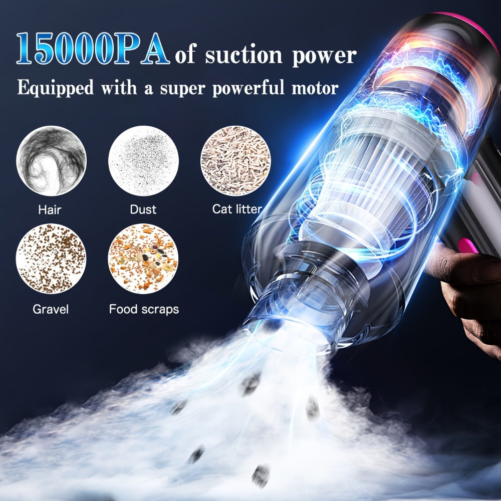 Cordless Car Vacuum Cleaner USB Rechargeable, Powerful Handheld Vacuum with Blow & Suction, Multiple Accessories for Car