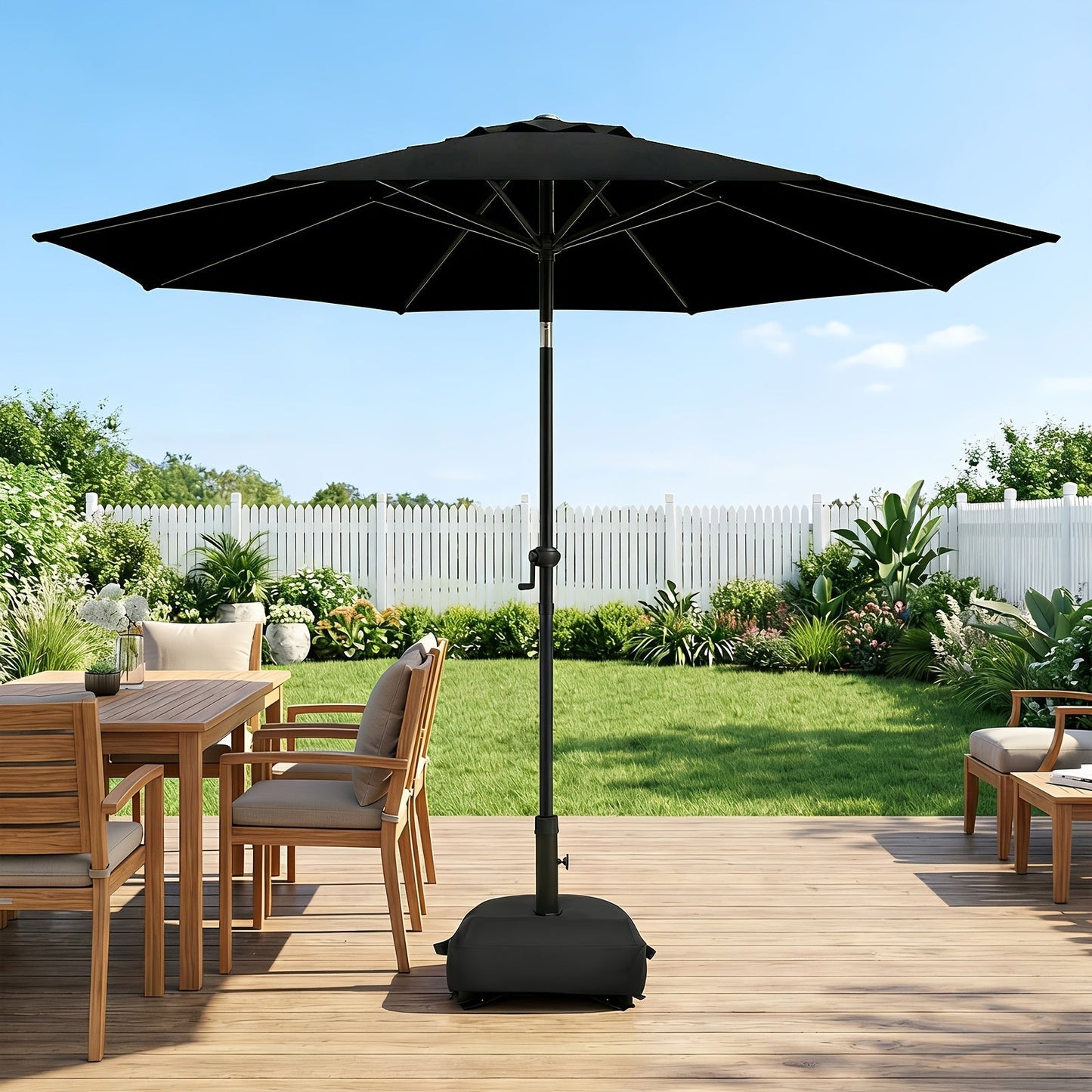 Patio Umbrella 9FT Market Table Style with Dual Vents, Tilt, Crank and Eight Color Options