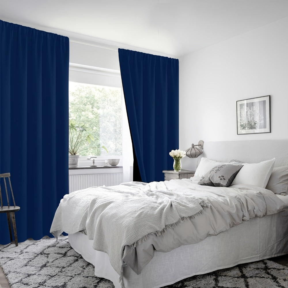 Blackout Curtains 4 Panels Thermal Insulated Room Darkening Drapes, Rod Pocket, Energy Saving, Solid Color for Bedroom & Living Room