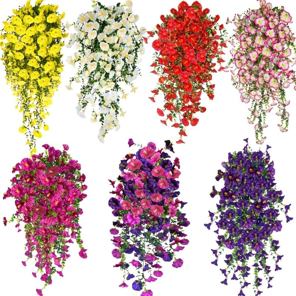 Artificial Rose Vine Hanging Garland 3pcs 216 Flowers – High-Density UV-Resistant Faux Rose Flower Vines with Realistic Roses & Foliage