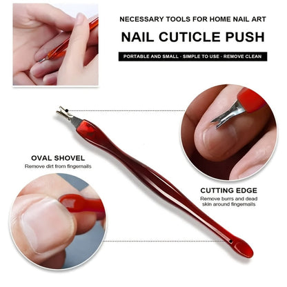 Gel Nail Manicure Kit 7-in-1 with LED Lamp – Stainless Steel Nail Art Tool Set, Cuticle Remover, Nail File, Polisher & Finger Separator