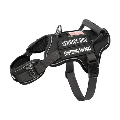 Tactical Dog Harness with MOLLE System & Control Handle Adjustable Reflective No-Pull Service Dog Vest for Walking Training