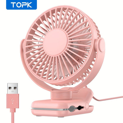 Clip on Fan USB Desk Fan, Brushless Motor Whisper Quiet Portable Mini Fan with Strong Clamp