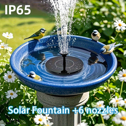 Floating Solar Fountain Pump with 16 cm Black Disc, Six-Nozzle Pictured Set and 1pc Checkout Option
