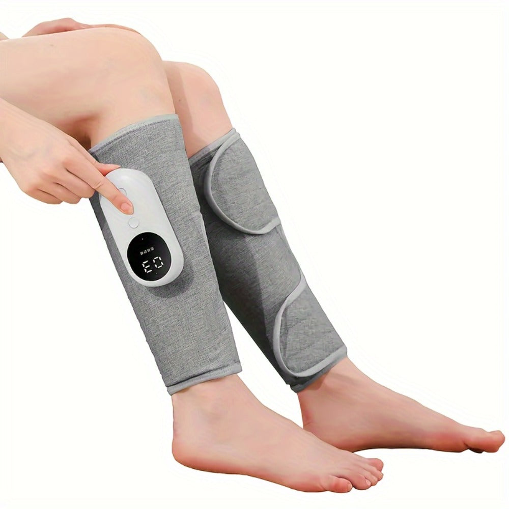 Air Compression Leg Massager, Cordless Calf & Foot Massager with 3 Intensity Levels for Legs, Thighs