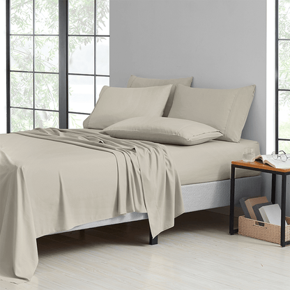 Microfiber and Bamboo Blend Sheet Set with 3- or 6-Piece Packages, 20 Colors and Five Bed Sizes