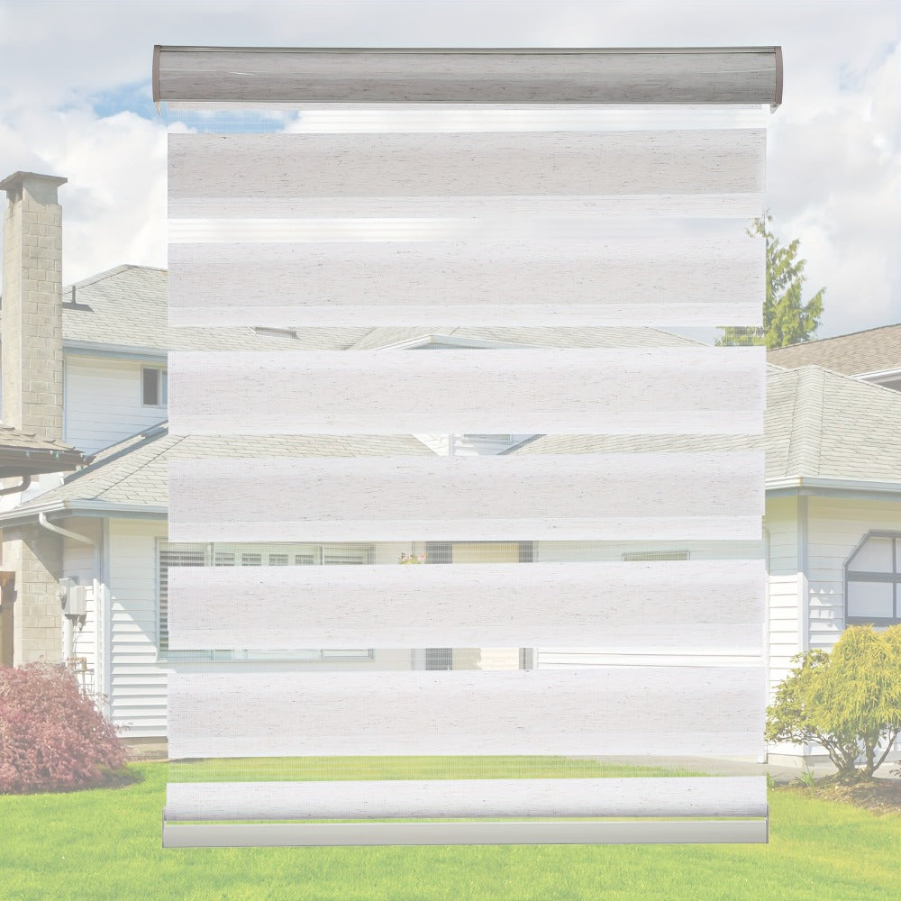 Cordless Zebra Blinds Double Layer Light Control Window Shades for Bedroom Living Room Office Easy Install Multiple Sizes