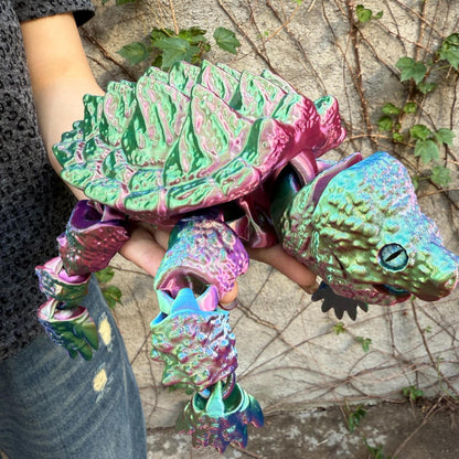 Articulated Crocodile & Turtle 3D Printed Figure, Large Flexible Movable Joints Poseable Animal Collectible