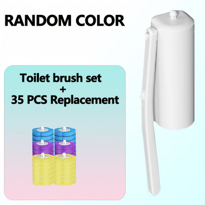 Disposable Toilet Brush Cleaning System with Bracket & Replaceable Heads – Deep Clean Toilet Bathroom Cleaning Kit