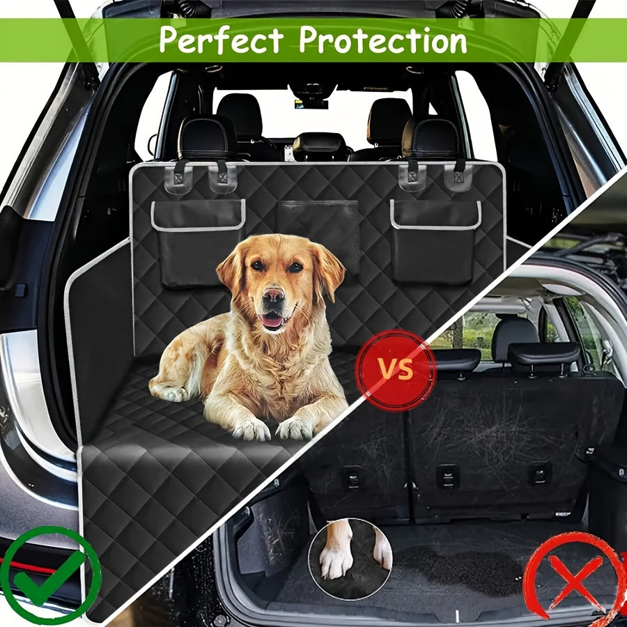 Dog Cargo Liner for SUV Sedan & Van – Waterproof Trunk Mat with Bumper Flap Protector, Non-Slip 600D Oxford, Universal Fit