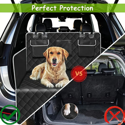 Dog Cargo Liner for SUV Sedan & Van – Waterproof Trunk Mat with Bumper Flap Protector, Non-Slip 600D Oxford, Universal Fit
