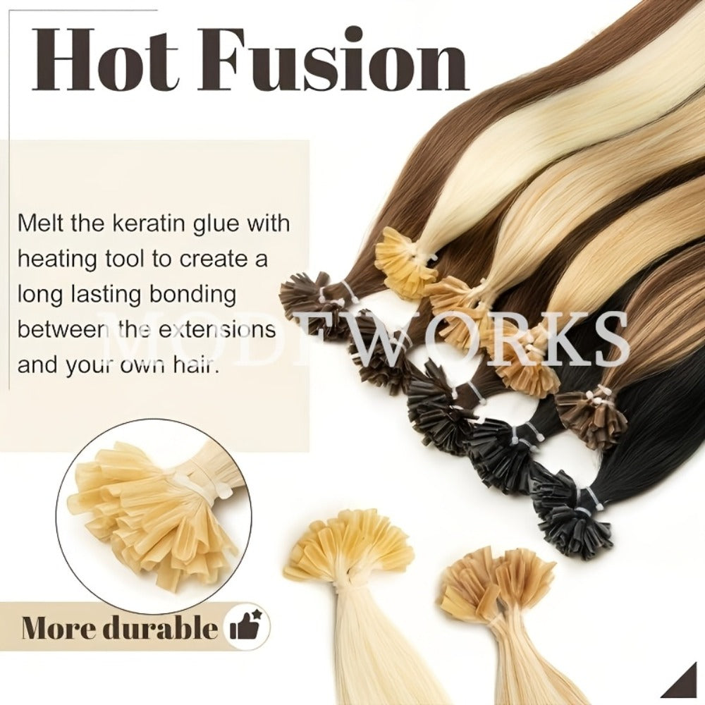 Remy Human Hair U Tip Keratin Extensions Straight Seamless Invisible Nail Tip Bond 50 Strands 12 14 16 18 20 Inch Natural Black Jet Black