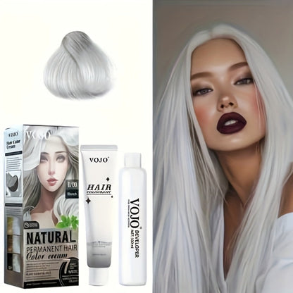 Permanent Hair Dye Kit 12 Vibrant Colors with Developer & Applicator Tools Bleach Blonde Ash for Bath Time, Home Spa and Personal Care