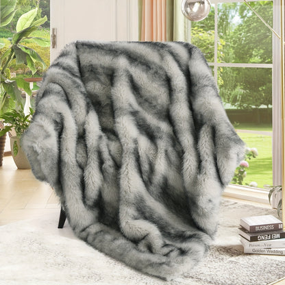 Faux Fur Throw Blanket 1060GSM Luxury – Super Soft Reversible Plush Mink Blanket for Bed Couch Sofa, Oversized Heavy Weight Cozy Blanket