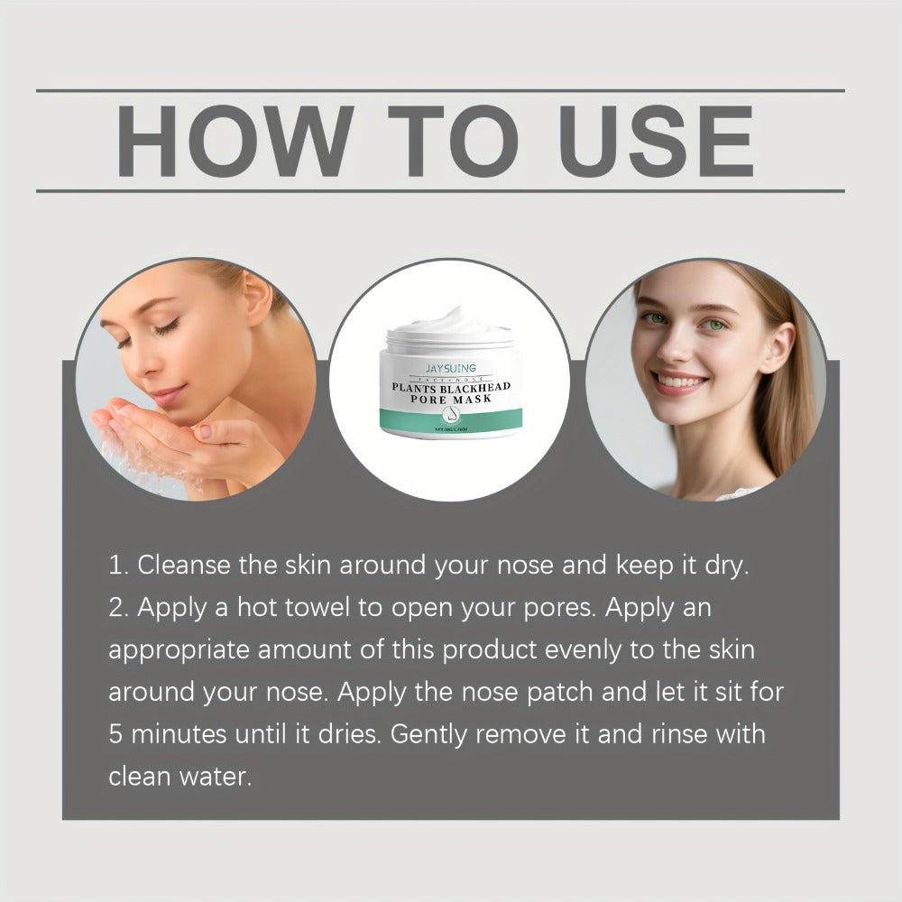 Blackhead Peel-Off Nose Mask 50g with Hyaluronic Acid, Salicylic Acid & Aloe Essence, Deep Pore Cleansing Strips for Smooth Skin