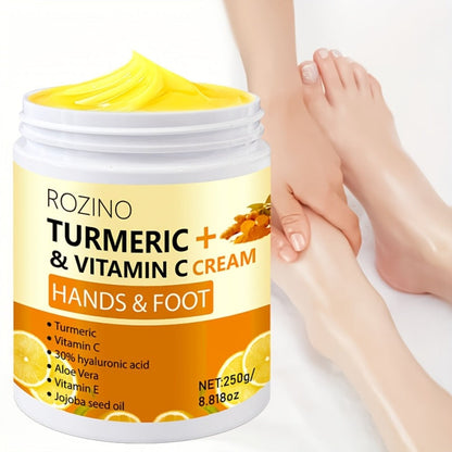 Turmeric Foot & Hand Cream 250g – Anti-Crack Deep Moisturizing Repair for Dry Cracked Heels, Elbows, Ankles & Knees