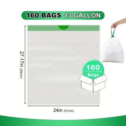 13 Gallon Trash Bags Tear-Resistant Drawstring Garbage Bags with Fresh Lemon Scent Thickened for Home Cooking, Dining and Outdoor Meals