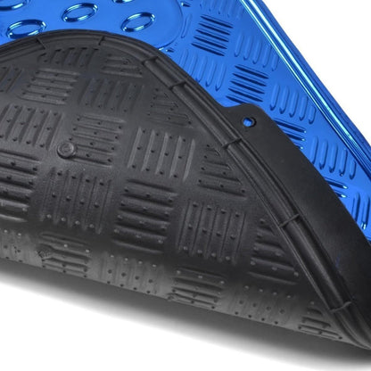 Molded Car Floor Mats, Four-Piece Front and Rear Set in Seven Solid and Carbon-Look Color Options