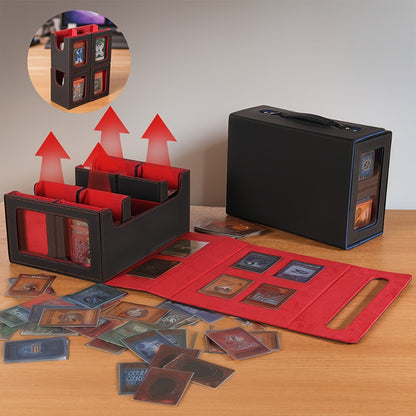 5-in-1 Card Storage Box 400+ Cards – Detachable Sports Card Organizer Display Case for Pokemon MTG Baseball Football TCG Trading Cards