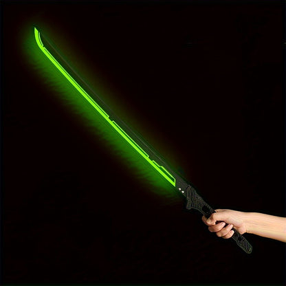 LED Samurai Sword Cyberpunk Glowing Katana 80cm, Acrylic Light-Up Blade for Halloween Costume Party Cosplay Sci-Fi Anime Props