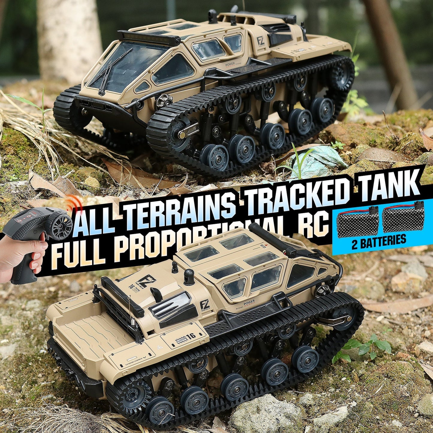 Full-Proportional RC Tracked Tank with LED Lights, Alloy Door Open Military War Vehicle Off-Road Remote Control Tank for Kids Adults