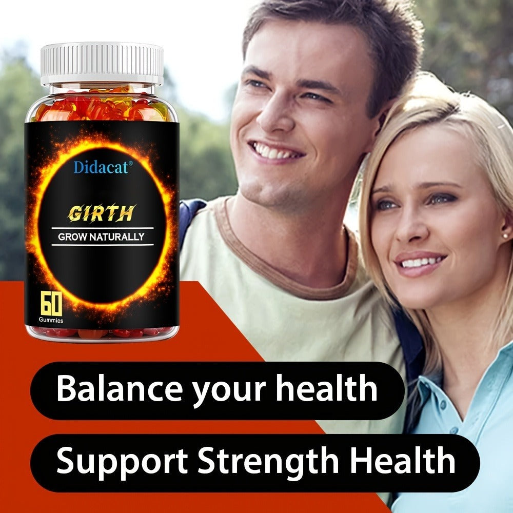 Ashwagandha Gummies for Men, GIRTH Male Vitality & Energy Supplement with KSM-66 Ashwagandha for Strength