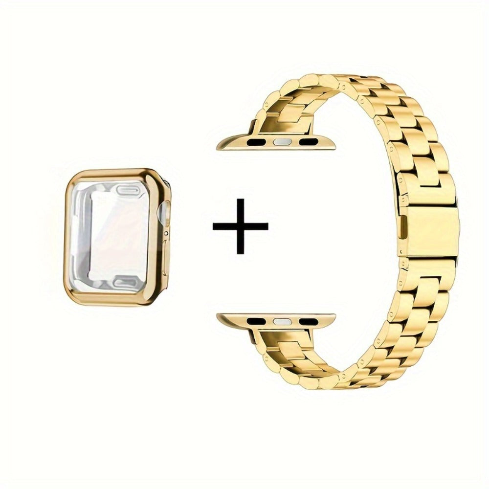 Slim Waist Apple Watch Steel Band & Half Shell Case 3-Piece Set for an Everyday Personal Care Routine