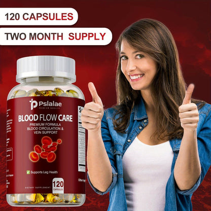 Blood Flow Support Capsules with Niacin, Hawthorn & Ginger Root, Heart Health & Leg Circulation Supplement