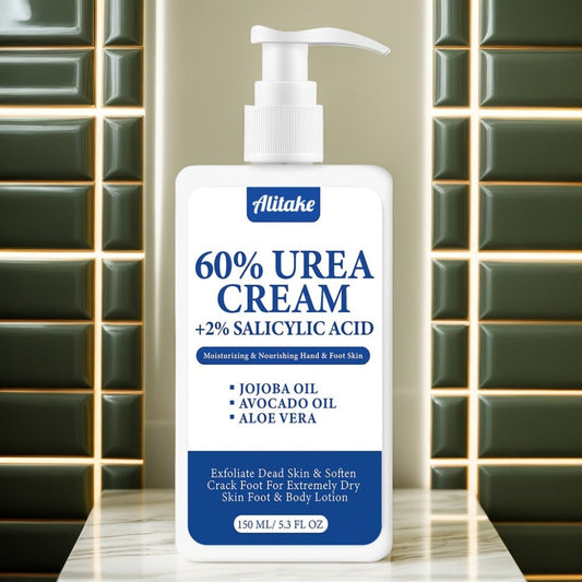 150ml Pump-Bottle 60% Urea and 2% Salicylic Acid Foot Cream with Jojoba, Avocado and Aloe Labeling